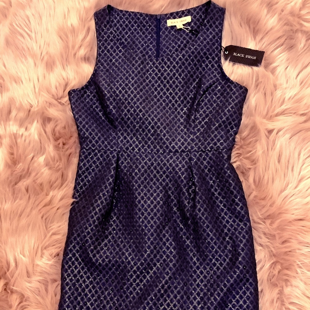 Black Swan Navy Blue With Gold Stitch